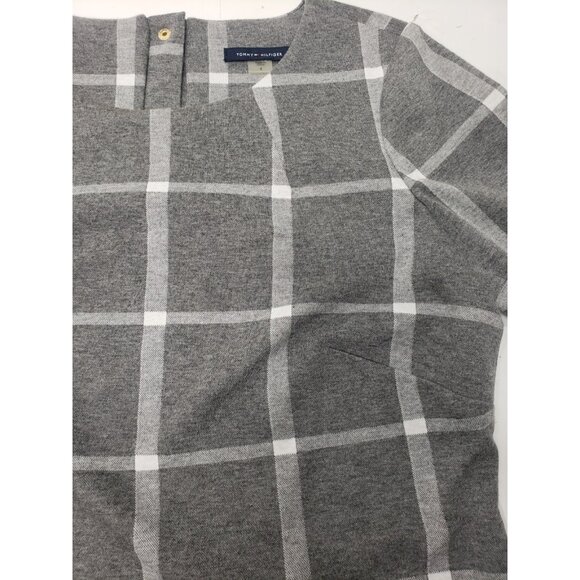 Tommy Hilfiger Women’s Grey/Ivory Windowpane Plaid Shift Dress A8FK1CSD Size 8 - Picture 6 of 16